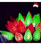 C6 Solar Christmas Lights Outdoor, 50 LED 16FT Christmas Decorations Outdoor Waterproof, Solar St...