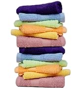CH 100% Cotton Washcloths Pack of 12 - (12 x 12) - Ultra Soft Towels for Bathroom and Home, High ...