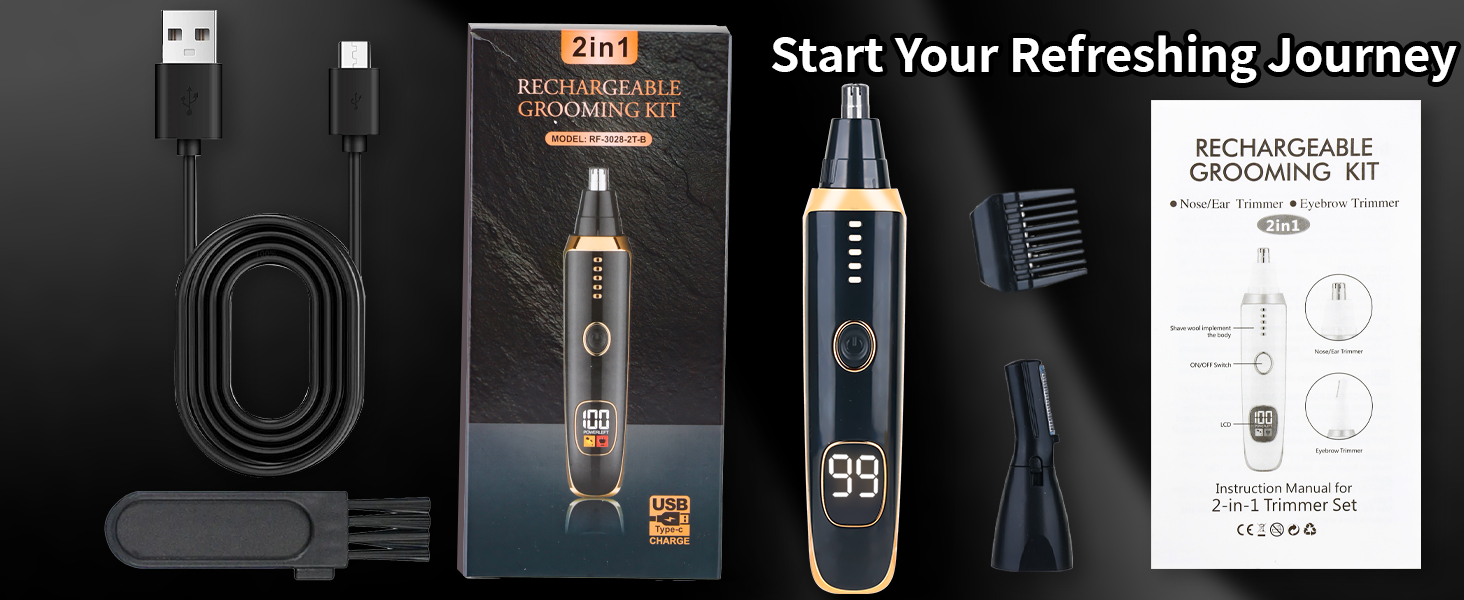 Nose &amp; Eyebrow Hair Trimmer for Women Men,Painless Rechargeable Ear &amp; Nose Hair Trimmer Clipper