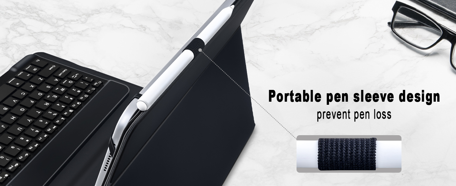 Universal Tablet Backlit Keyboard Case Black - 5