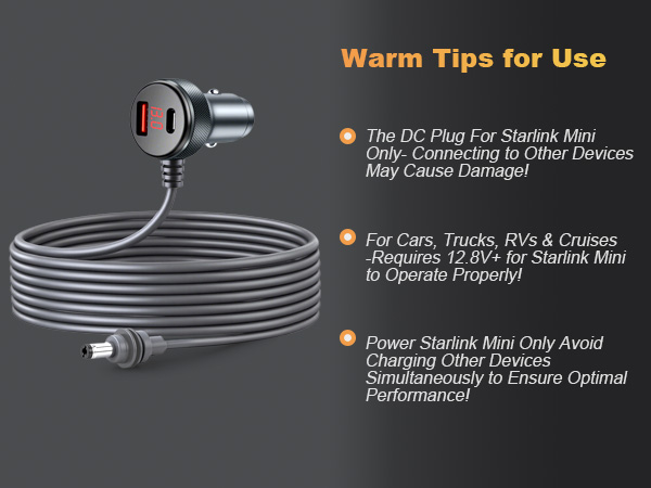 Starlink Mini Cable 3-in-1 adapter charger
