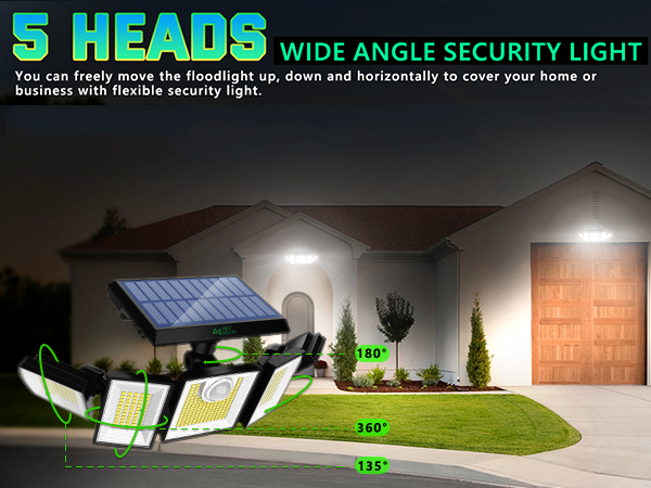 MDCMDCM Solar Flood Lights Outdoor Waterproof Motion Sensor