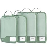 ECOHUB 4 Set Compression Packing Cubes for Travel Essentials, Suitcases Organizer Bags with Tag, ...