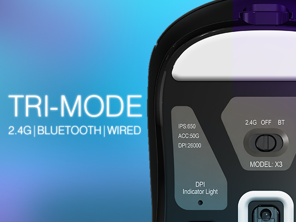 Triple Modes PAW3395 DPI Optical Sensor 200h Battery Life Programmable Buttons Gaming Accessories