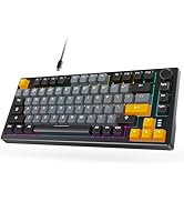 ARZOPA 75% Mechanical Gaming Keyboard Wired, RGB Backlit 81 Keys Hot Swappable Gasket Mount Keybo...