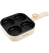 REXYHOME Electric Egg Pan Nonstick: No Stove Needed 900W Granite 4-Cup Omelette Pan with 2 Power ...
