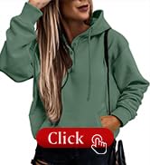 SHEWIN Women's Casual Hoodies Long Sleeve Solid Lightweight Pullover Tops Loose Sweatshirt with P...