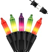 FESTIA Orange Purple and Green Halloween Lights 100L 26.5ft Incandescent Halloween Lights Indoor ...