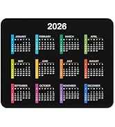 2026 Calendar Mouse Pad, Square New Year 2026 Mousepad 10.2 x 8.3 Inch, Stitched Edge Anti-Slip W...