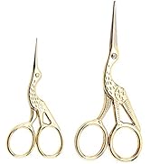 Acronde 2PCS Vintage Stork Shape Sewing Scissors Stainless Steel Tailor Scissors Sharp Sewing She...