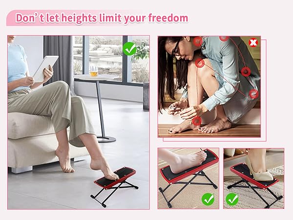 Different usage scenarios of our foot rest