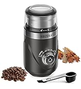 Secura Adjustable Coffee Grinder Electric, Spice Grinder Electric, Coffee Bean Grinder, Multipurp...
