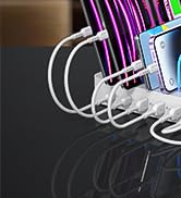 SooPii 6-Port USB-C Charging Station for Multiple Devices,2 PD 20W Fast Charging for lPhone 13/12...