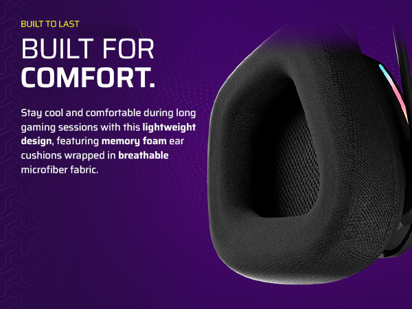 memory foam, ear cushion, lightweight, comfortable, comfort, cool, breathable