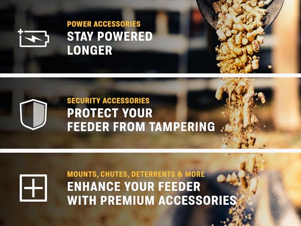 Moultrie feeder accessories being attached, enhancing functionality.