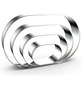 QAAQS Pill Capsule Long Oval Cookie Cutters - 5 Inch, 4 Inch, 3 Inch, 2 Inch - Geometric Frame Pl...