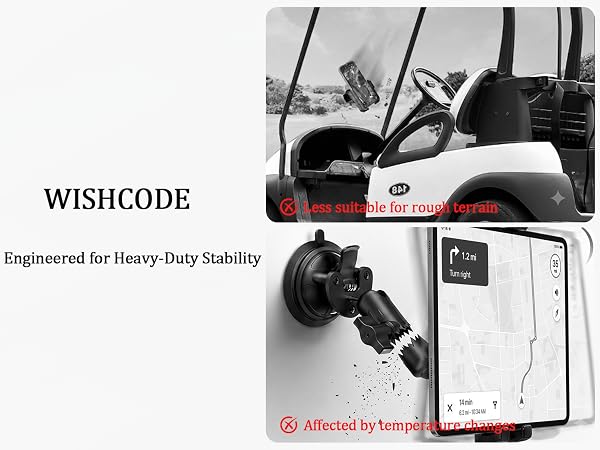 Secure forklift, boat and UTV phone holder designed for vibration-prone environments.
