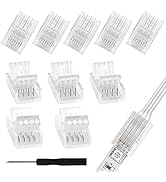 RGBZONE 10Packs 4-Pin RGB LED Light Strip Connectors 10mm Wide Unwired Gapless Solderless Strip t...