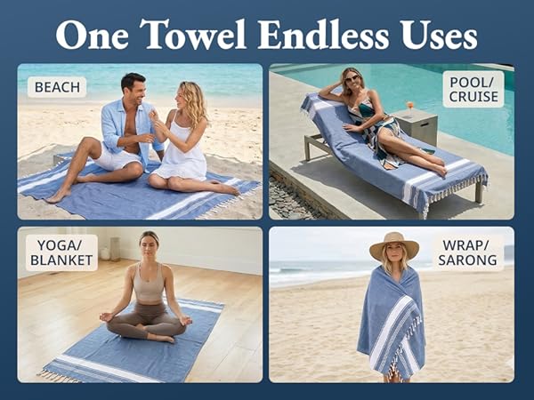 Lane Linen Beach Towels are versatile and multipurpose. Used on Beach, Yoga, pool , sarong.
