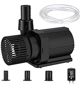 FREESEA Submersible Pond Water Pump: 2600GPH 85W DC 24V Return Fountain Pump with 15ft Tubing for...