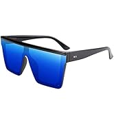 FEISEDY Oversized Square Trendy Sunglasses Womens Mens Futuristic Flat Top Visor Shades UV400 B2470