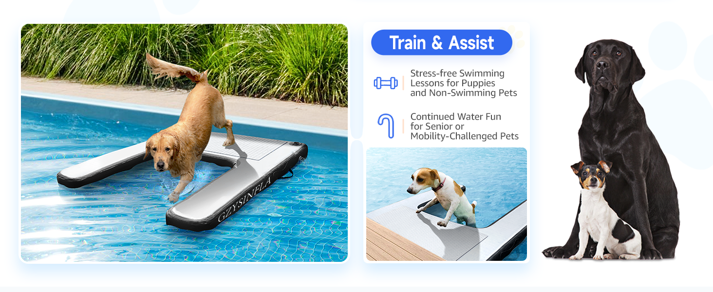 Inflatable Large Dog Float Floating Ramp