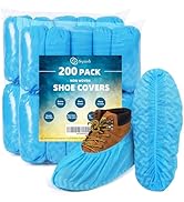 squish 200 Pack Shoe Covers Disposable Non-Slip, Blue Non-Woven Fabric Boot Covers for Indoors Br...