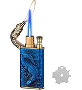 Torch Lighter,Relief Crocodile Magic Dual Flame Lighter with Adjusting Flame Tool,Creative Windpr...