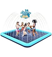 Bilibara 127'' Splash Pad for Dogs, Non-Slip Sprinkler for Kids, Square Splash Pad for Kids Ages ...