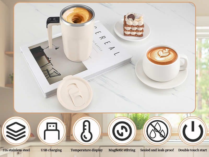 Self Stirring Coffee Mug with Temperature Display