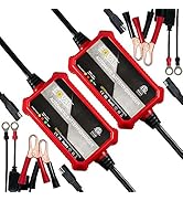 [2-Pack] FOVAL 1000mA Battery Charger, 12V Automatic Smart Charger Battery Maintainer Trickle Cha...