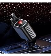 Retractable Star Lights Car Charger, YACAISI 4 in 1 Starlight Fast Phone Car Charging Adapter, St...
