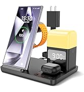 ACEQINGSE 6 in 1 Wireless Charger for Samsung/Android Charging Station with Alarm Clock-Night Lig...