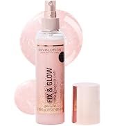 Makeup Revolution Fix &amp; Glow Fixing Spray, Illuminating &amp; Hydrating, Vegan &amp; Cruelty-Free, 3.38 F...