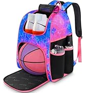 MATEIN Basketball Bag, Sturdy Soccer Bag with Ball Holder &amp; Shoe Compartment, Large Basketball Ba...