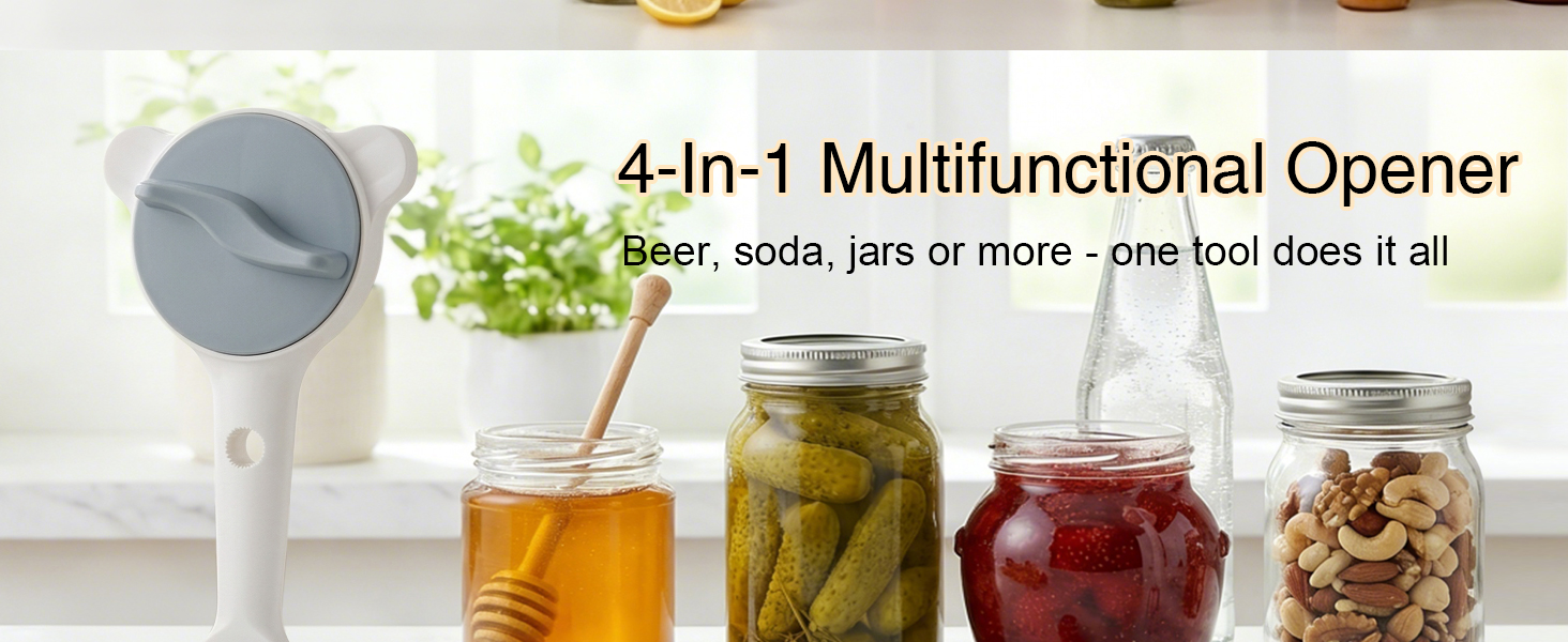 4-in-1 Adjustable Stainless Steel Jar Opener