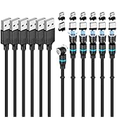 Losuesme Magnetic Charging Cable (6-Pack,1.6+3.3+3.3+6.6+6.6+10ft) 540° Rotation Magnet Phone Cha...