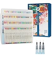 MAIKEDEPOT Watercolor Brush Pens Set of 96 Premium Colors - Real Brush Tips - No Mess Storage Cas...