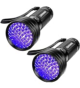 2 Pack UV Black Light Flashlight, COSOOS 51 LED 395nm Handheld Blacklight Flashlights, Pet Urine ...