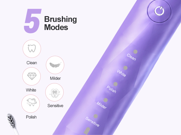 5 clean modes electric toothbrush