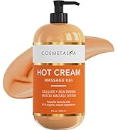 Cosmetasa Hot Cream Massage Gel - Natural and 87% Organic Cellulite Cream - Multi Use, Skin Tonin...