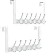 WLCSNG Over The Door Hooks, Door Hanger Hook with 6 Hooks for Hanging-Space-Saving Over The Door ...