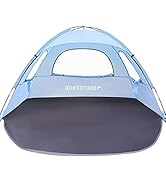 WhiteFang Beach Tent Anti-UV Portable Sun Shade Shelter for 3 Person, Extendable Floor with 3 Ven...