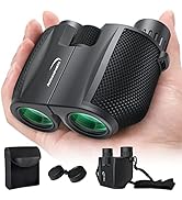 Aurosports 10x25 Binoculars for Adults and Kids, Large View Compact Binoculars with Low Light Vis...
