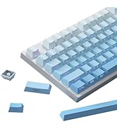 PBT Keycaps -Blue Side Print Key Cap Set, Double Shot Shine Through Custom Key caps, Cherry Profi...