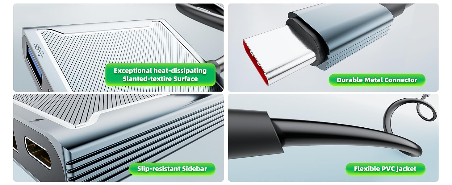 Thunderbolt 4/3 to DP Converter Compatible with iPhone 17 16 15, Galaxy S25 S24, MacBook Pro/Air