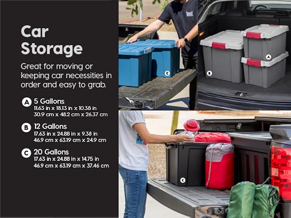 Lockable Storage Bins with Lids Heavy Duty, Stackable Containers, Garage Organizing Bins Moving Tubs