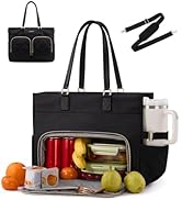 LOVEVOOK Lunch Tote Bag for Women, 15.6 Inch Laptop Tote with Insulated Lunch Compartment, Large ...