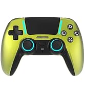 ASRVA Chrome Green Wireless Pro Controller for PS5,4 Back Buttons,Hall Effect Joystick(No Drift),...
