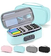 Zannaki Cute Pencil Case with Lock for Boys and Girls, Large Capacity Pencil Case with Handle, Co...